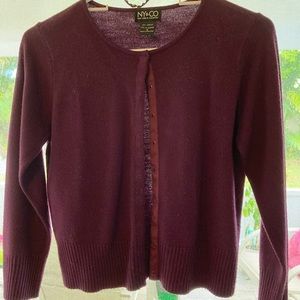 New York & Co Women’s Maroon Button-Down Cardigan, Size Small.